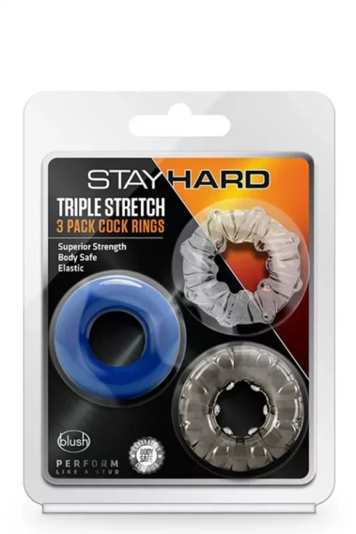 Péniszgyűrű készlet Stay hard triple stretch 3 darabos