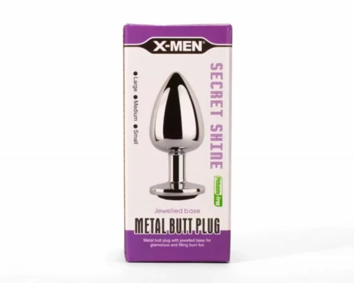 X men fém análdugó nagy secret shade metal butt plug black l