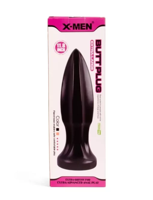 Óriási anális dugó X men 30 cm butt plug fekete