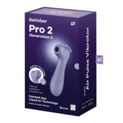 Léghullámos csiklóizgató lila Satisfyer Pro 2 generation 3 with liquid air bluetooth app