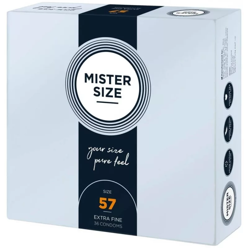 Mister Size 57. 36 db egyedi méretű, extra vékony óvszer (57 mm)