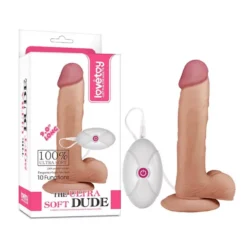 Letapasztható valósághű vibrátor 9" The Ultra Soft Dude Vibrating Flesh