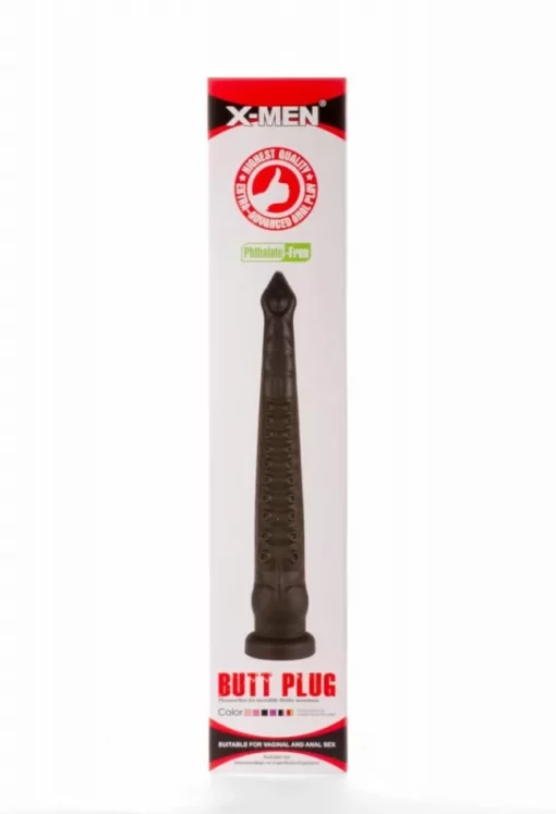 Hosszú anális dildó fekete butt plug pvc X men 23.23
