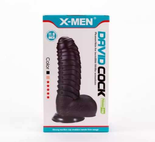 Nagy vastag dildó X men david's 11.9" cock black 30 cm
