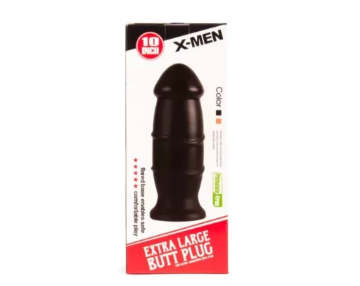 Óriás anál izgató X men 25,4 cm butt plug fekete
