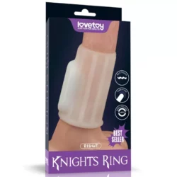Vibrátoros bordászott péniszmandzsetta Vibrating Ridge Knights Ring