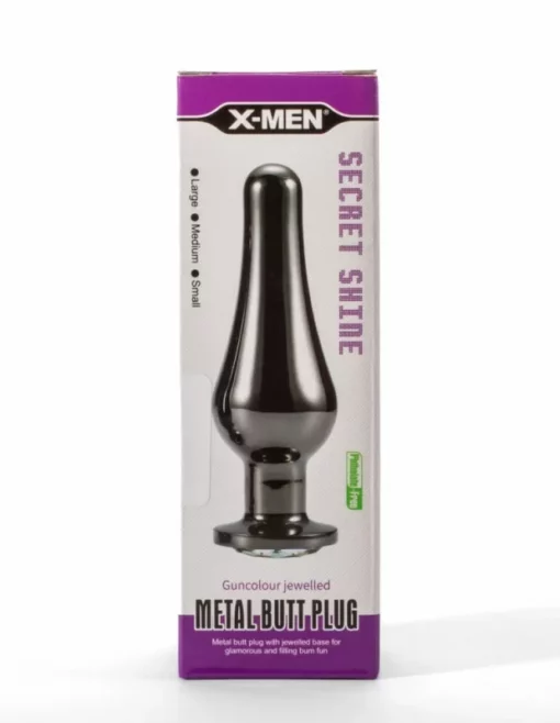 X Men Secret Shine Gun Colour Jewelled Metal Butt Plug M