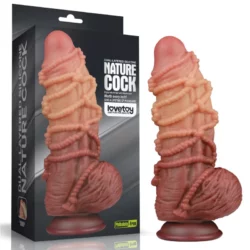 Vastag kétrétegű platinum szilikon dildó kötél mintával 24 cm 9.5'' Dual layered Platinum Silicone Cock with Rope