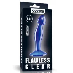 Kék zselés prosztata dildó, anál plug Flawless Clear Prostate Plug 6.5'' Blue 16,5 cm