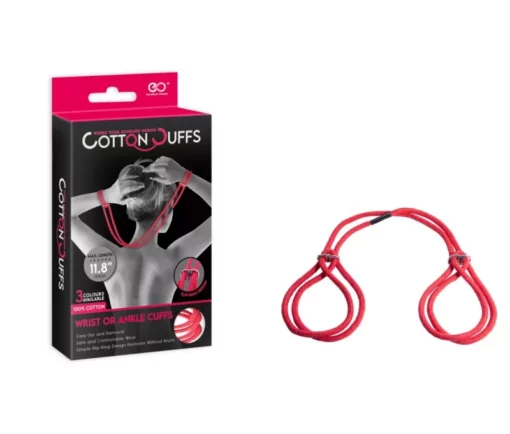Szövet kötöző bilincs Cotton cuffs piros