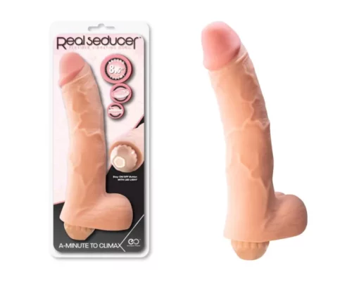 Vibrátoros herés pénisz Real seducer flexible vibrating dong 21,5 cm