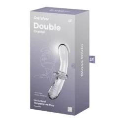 Satisfyer Double Crystal üveg dildó (áttetsző)