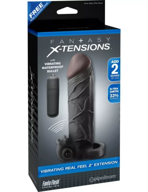 Vibrating real feel 2" extension black