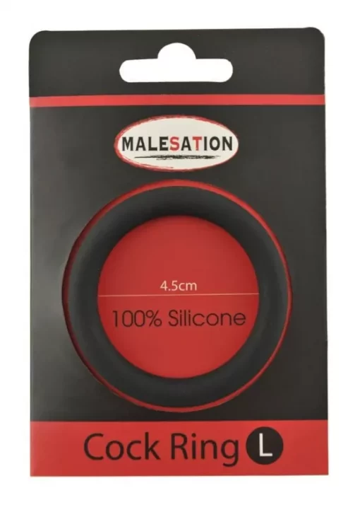 Szilikon péniszgyűrű 4,5 cm Malesation Silicone Cock Ring Black L