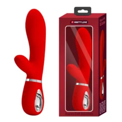 Csiklókaros puha szilikon g pont vibrátor Pretty Love Thomas Red 20cm