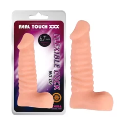 Élethű bordázott dildó Real touch ll