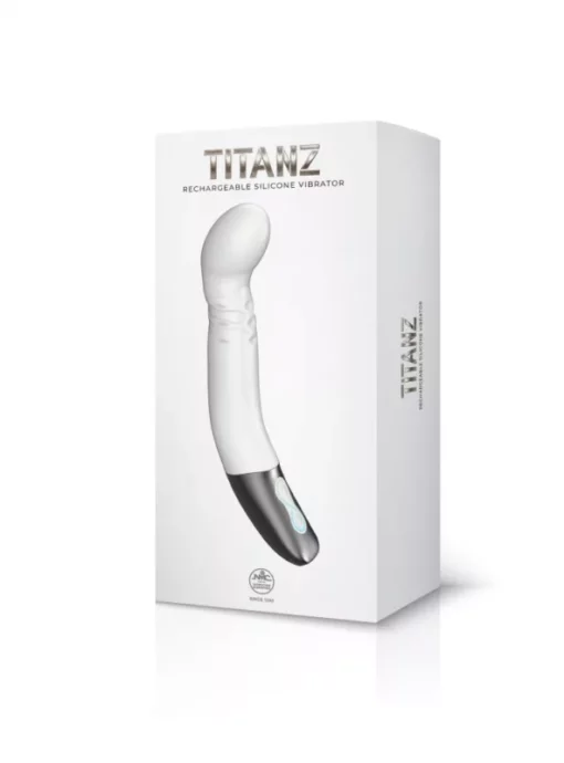 G pontos vibrátor Titanz 8" silicone rechargeable vibrator in ivory white