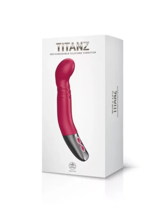 G pontos vibrátor Titanz 8" silicone rechargeable vibrator in pink