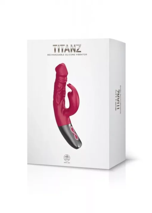 Csiklókaros G pontos vibrátor Titanz 7" silicone rechargeable vibrator in pink
