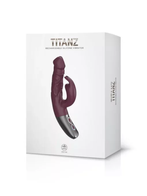 Csiklókaros G pontos vibrátor Titanz 7" silicone rechargeable vibrator in rubine red