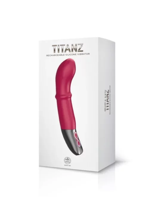 G pontos, tolófunkciós vibrátor Titanz 7" silicone rechargeable vibrator in pink