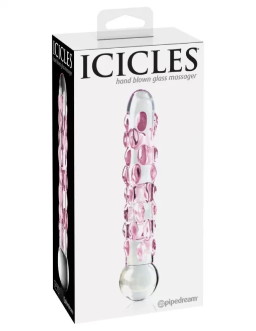 Icicles rücskös, egyenes dildó üvegből