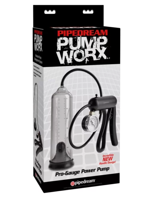Péniszpumpa Pro gauge power pump clear/black