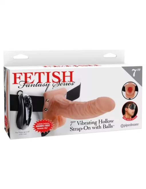 Fetish fantasy series vibrating hollow strap on with balls flesh