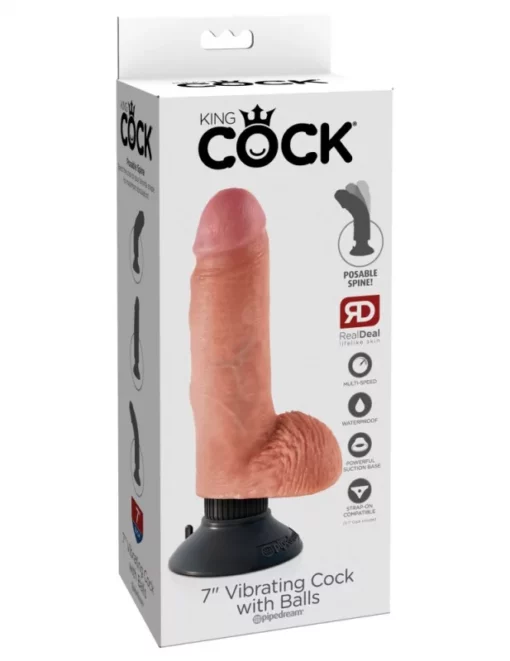 Pipedream king cock 18 cm vibrating cock with balls realisztikus vibrátor
