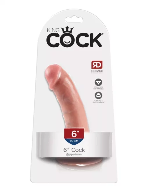 King Cock 6" dildó (15 cm világos bőrszín)