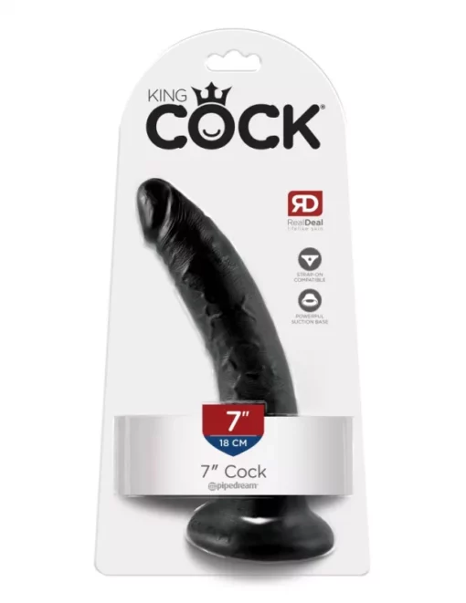 King Cock 7" dildó (18 cm fekete)