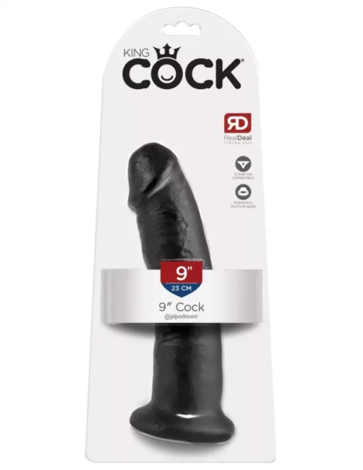 Letapasztható realisztikus vastag fekete dildó 9" cock black 22,86 cm
