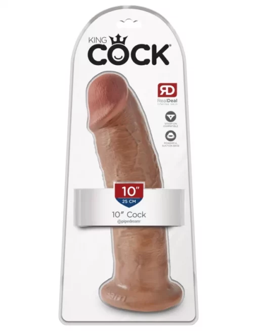 King cock élethű barna dildó 25,5 cm