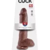 Barna, herés dildó 25 cm 10" Cock with Balls Brown