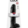 Letapasztható fekete dildó King Cock herékkel