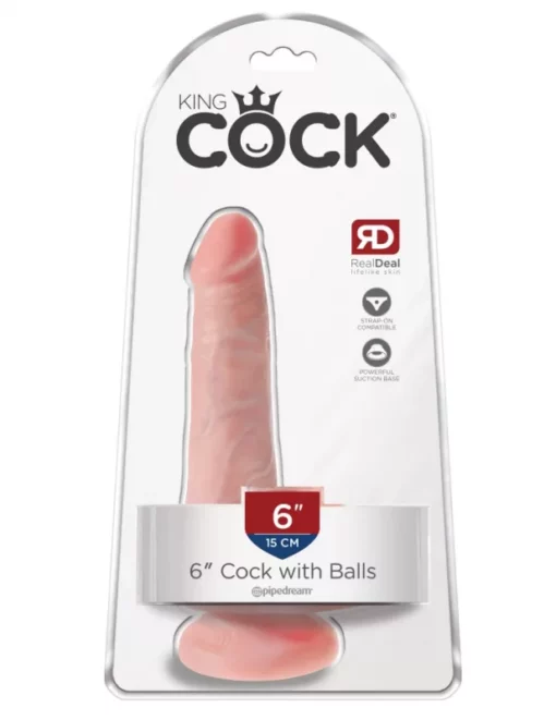 Letapasztható realisztikus dildó 6" cock with balls light