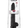 Valósághű dildó 35 cm es cock with balls 14 fekete