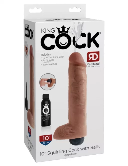 Ejakuláló valósághű dildó, King Cock 25 cm