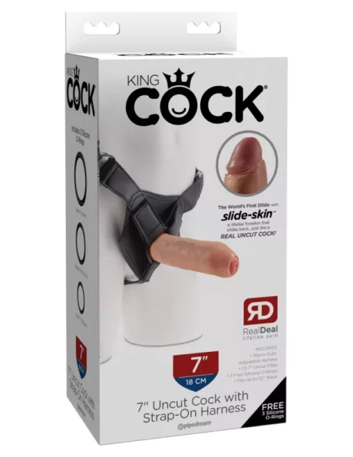 Övvel felköthető műpénisz King cock 7 strap on dildó 19 cm