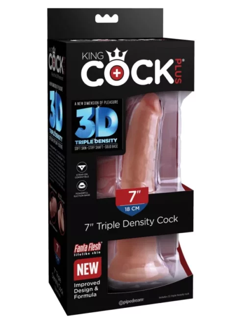 King cock plus triple density 20 cm tapadótalpas dildó (20 cm)