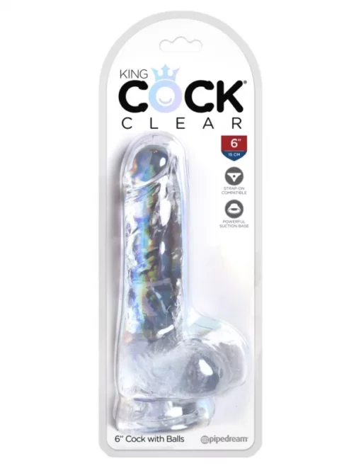 King Cock Clear 6" dildó herékkel (15 cm).