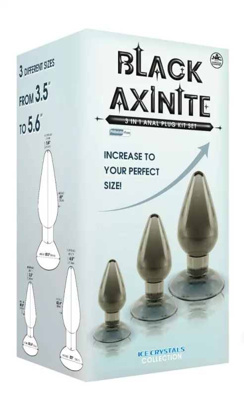Anál plug készlet 3 db os Black Axinite 3 IN 1 Anal Plug Kit Set III