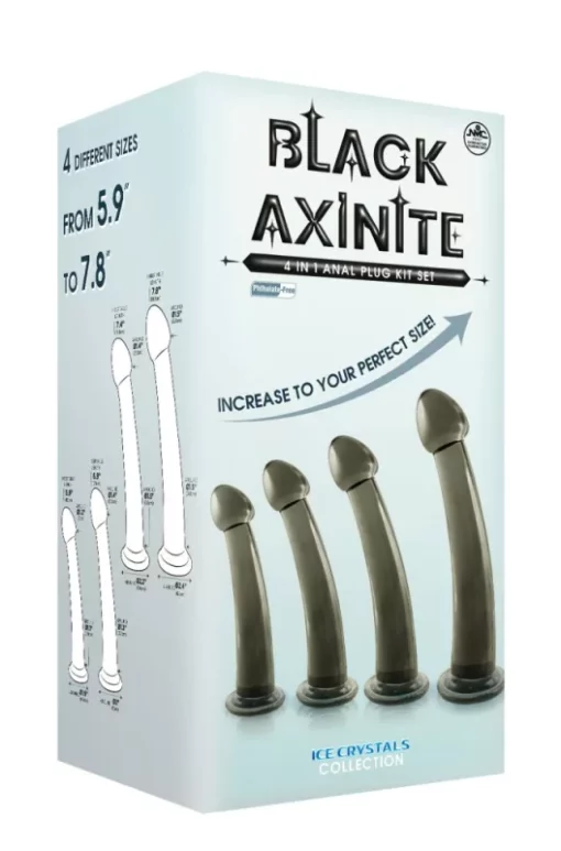 Letapasztható dildó szett 4db os Black Axinite 4 in 1 Anal Plug Kit Set