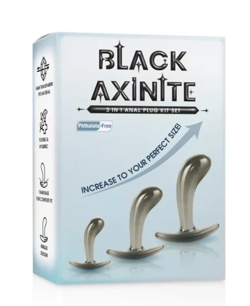 Black axinite 3 in 1 anal plug kit set i