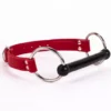 Szájterpesz piros Stainless steel mouth spreader with leather strap