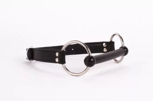 Szájterpesz fekete Stainless steel mouth spreader with leather strap