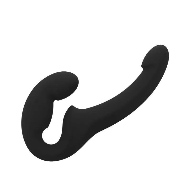 Hám nélküli kétágú szilikon dildó Share Lite black
