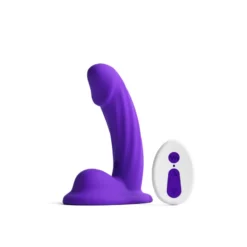 Távirányítós, ívelt szilikon dildó 12,5 cm Colours Curve Vibrating 5" Dildo purple