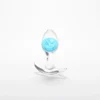 Kis méretű szilikon plug kék üveg gömbbel Cosmic Glams small blue