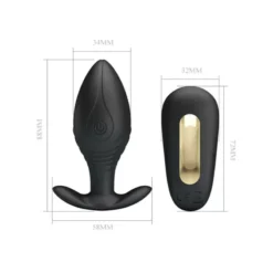 Rezgő anális csatlakozó távirányítóval, 8,8 cm. – Royal Pleasure Regina